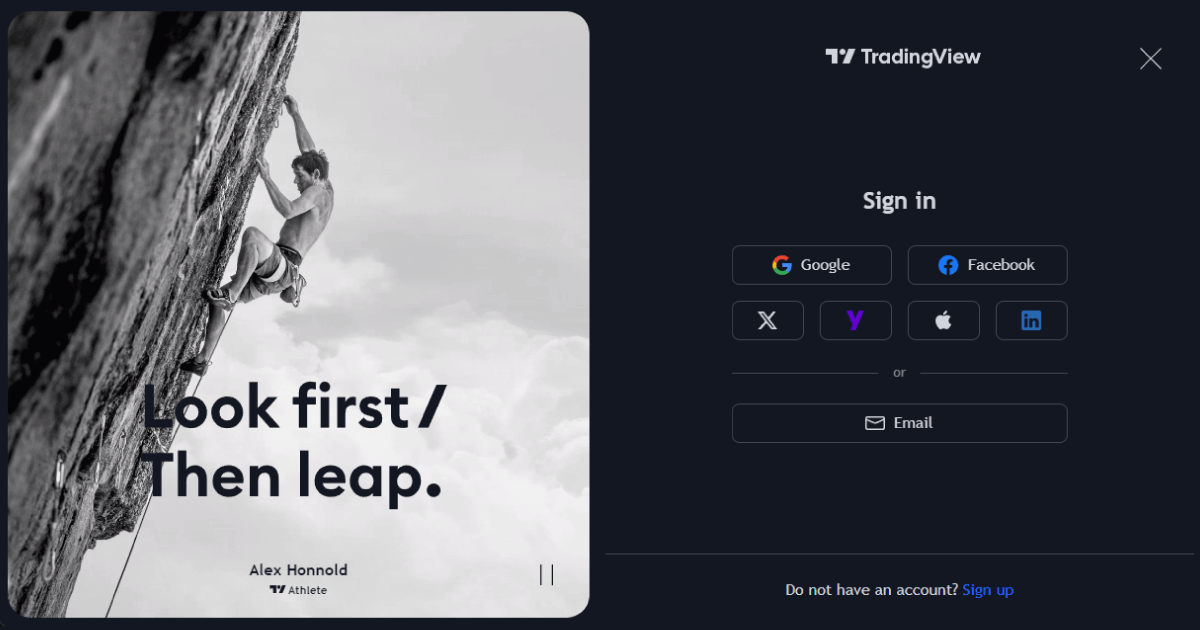 TradingView Sign In Main
